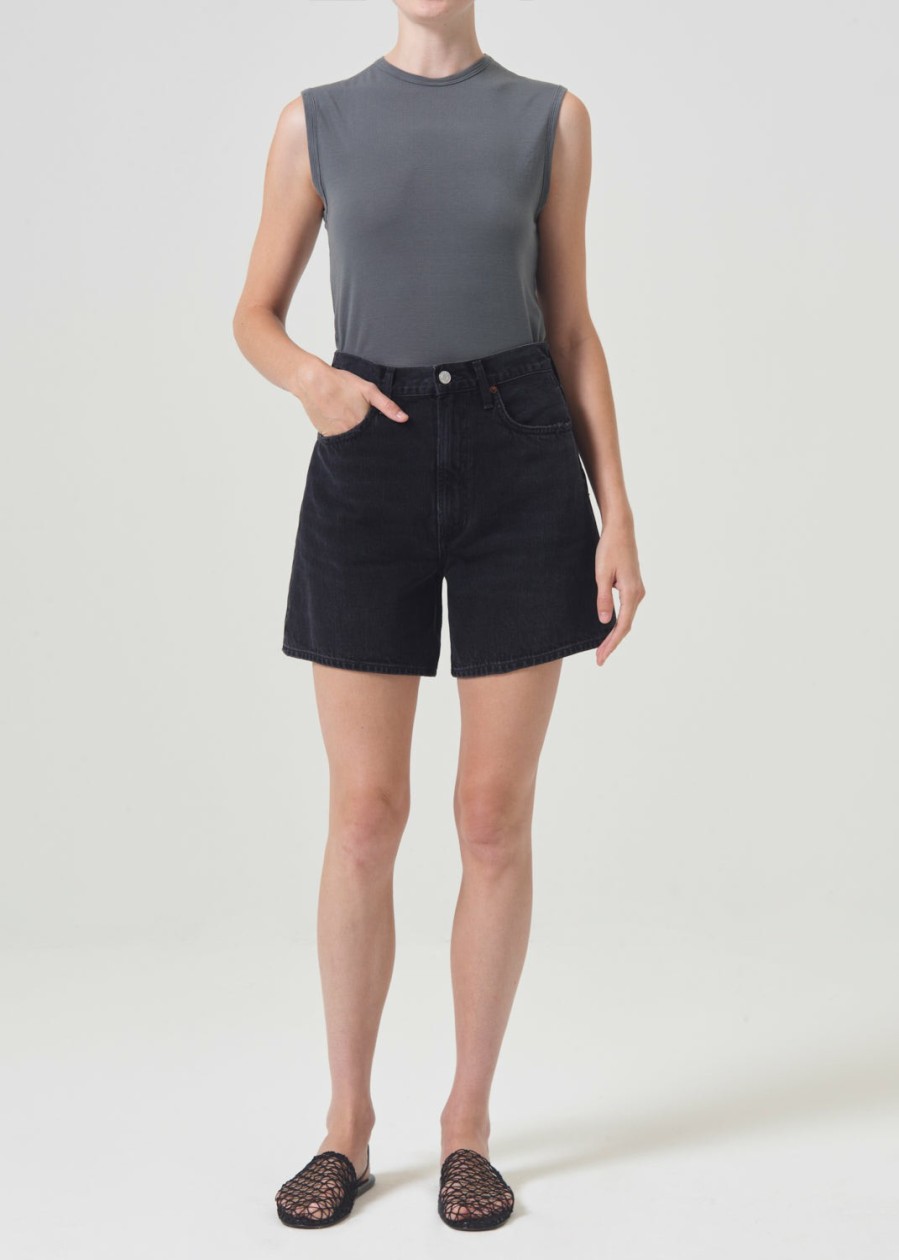 AGOLDE Stella High Rise Short In Bat | Shorts