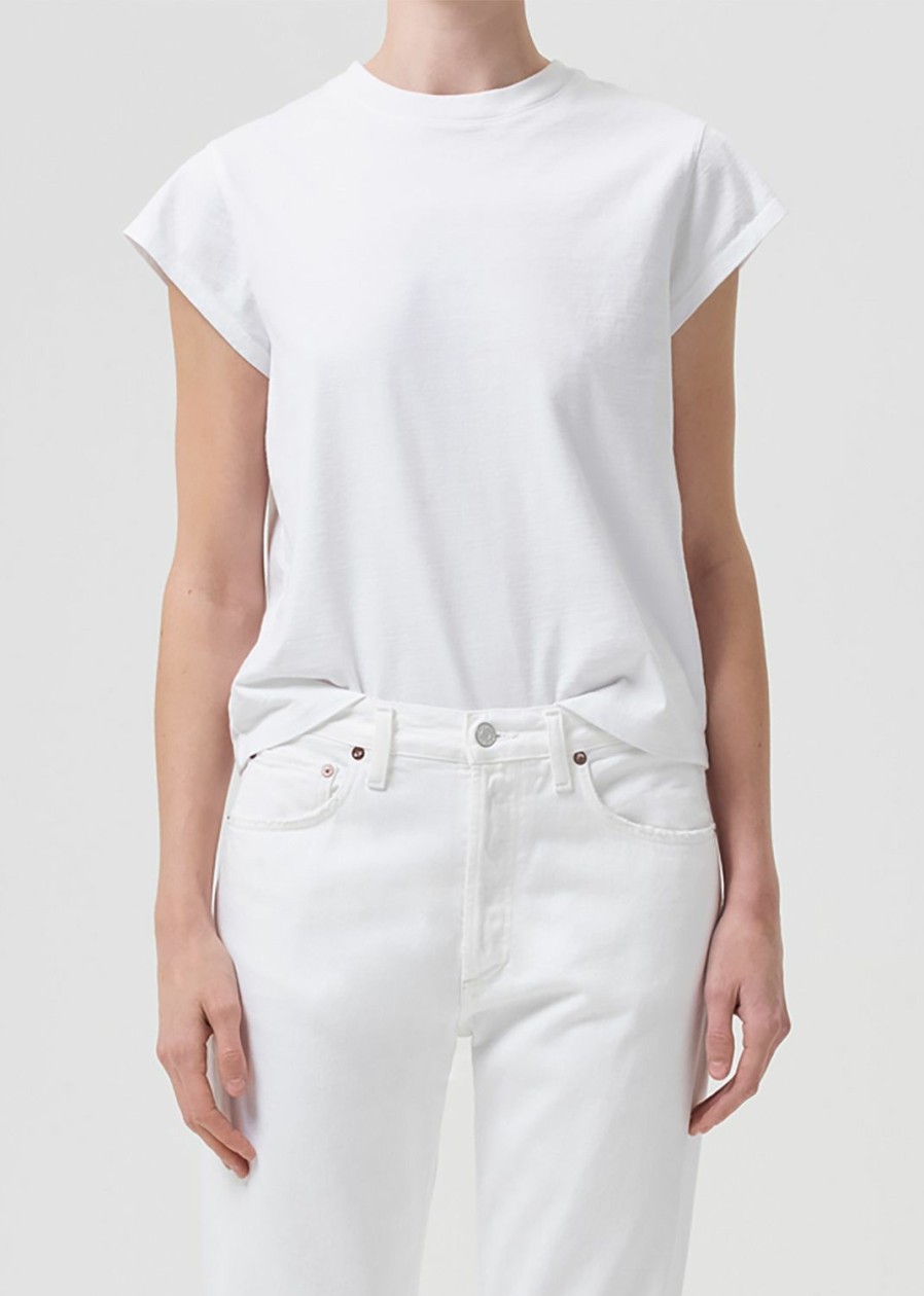 AGOLDE Bryce Tee In White | Tops & Bodysuits