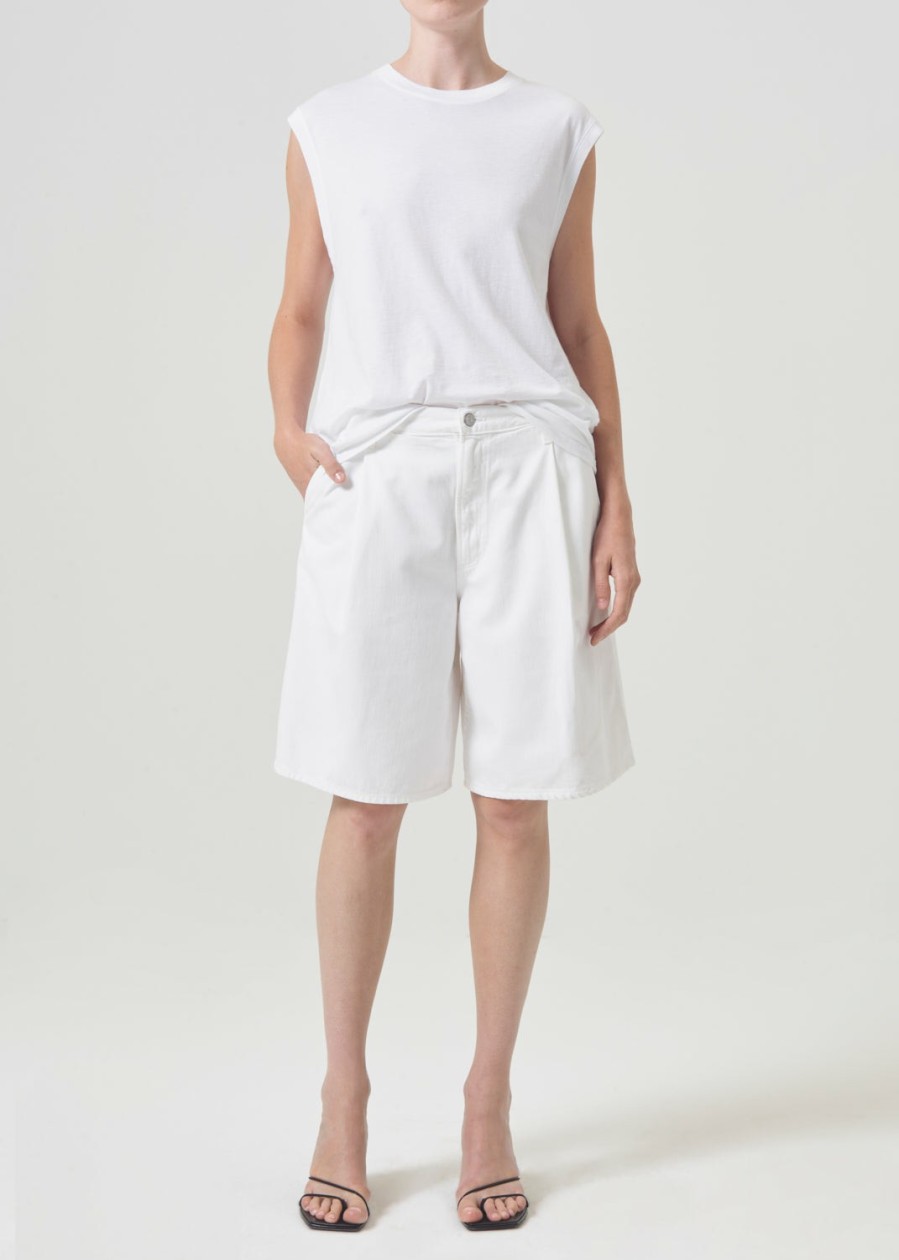 AGOLDE Ellis Trouser Short In Milkshake | Shorts