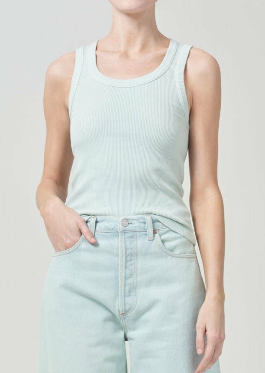 AGOLDE Poppy Tank In Mint | Tops & Bodysuits