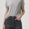 AGOLDE Drew Tee In Grey Heather | Tops & Bodysuits