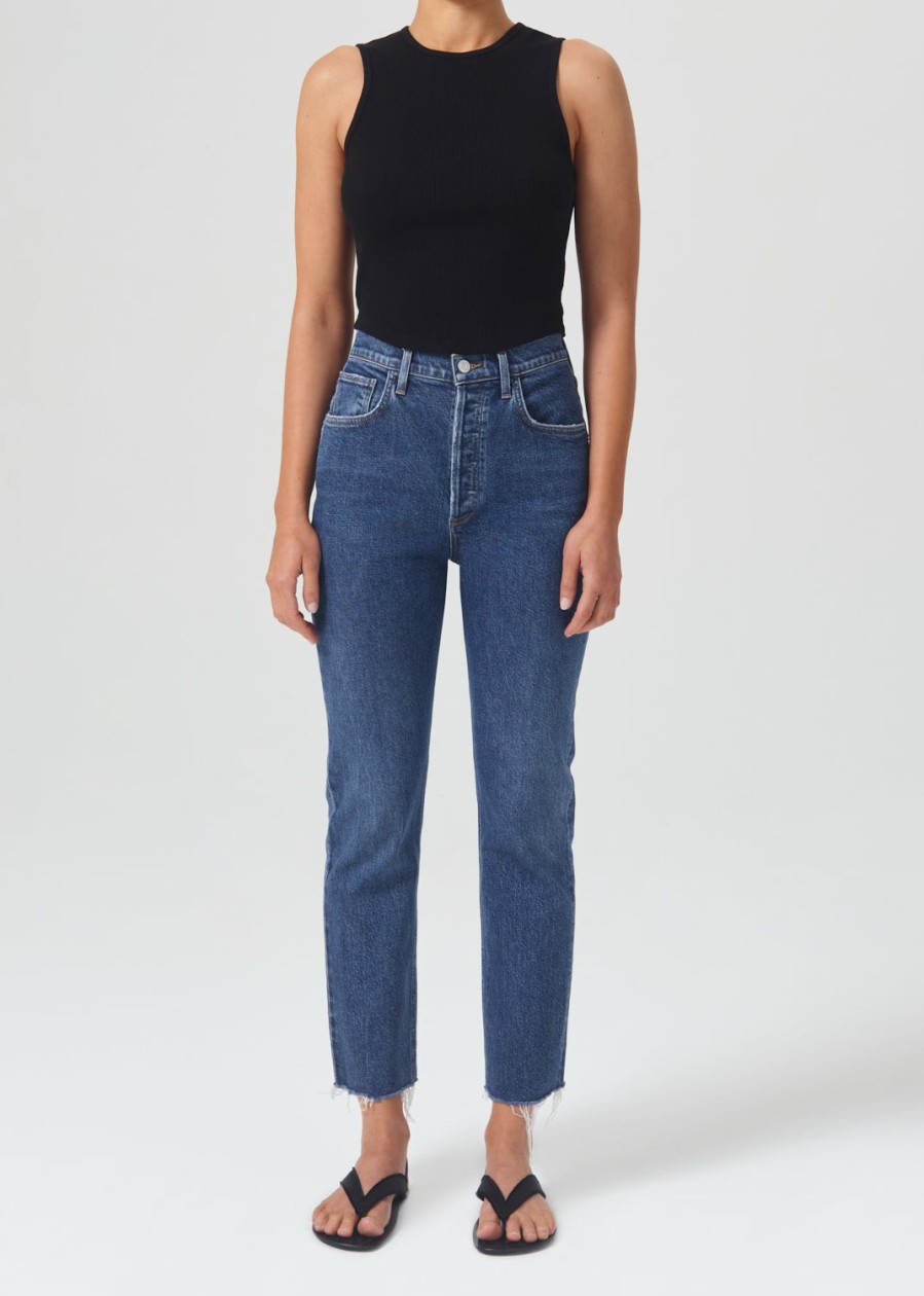 AGOLDE Riley High Rise Straight Crop (Stretch) In Escape | Cropped