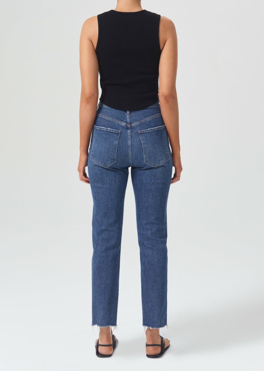 AGOLDE Riley High Rise Straight Crop (Stretch) In Escape | Cropped