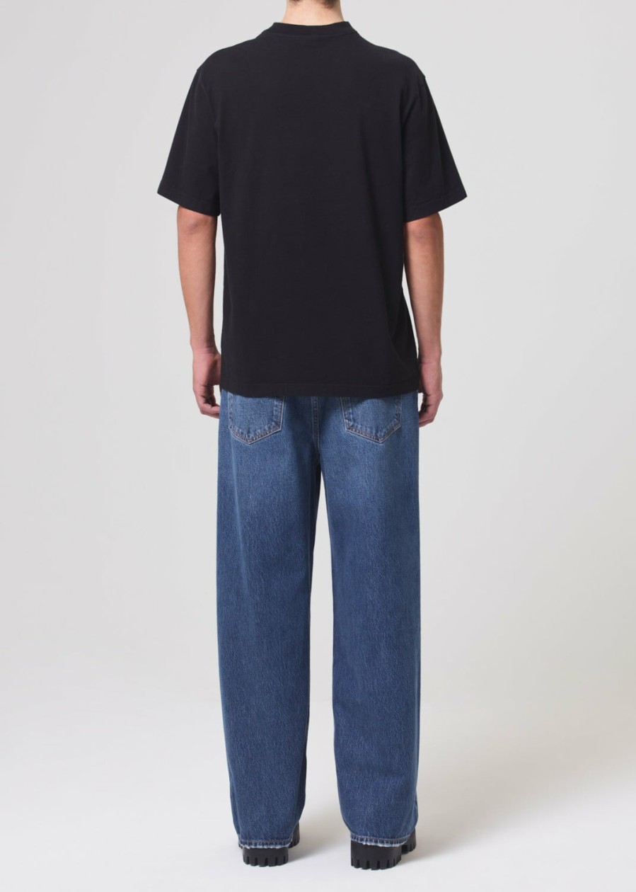 AGOLDE Asha Mock Neck Tee In Black | Shirts