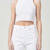 AGOLDE Cropped Bailey Tank In White | Tops & Bodysuits