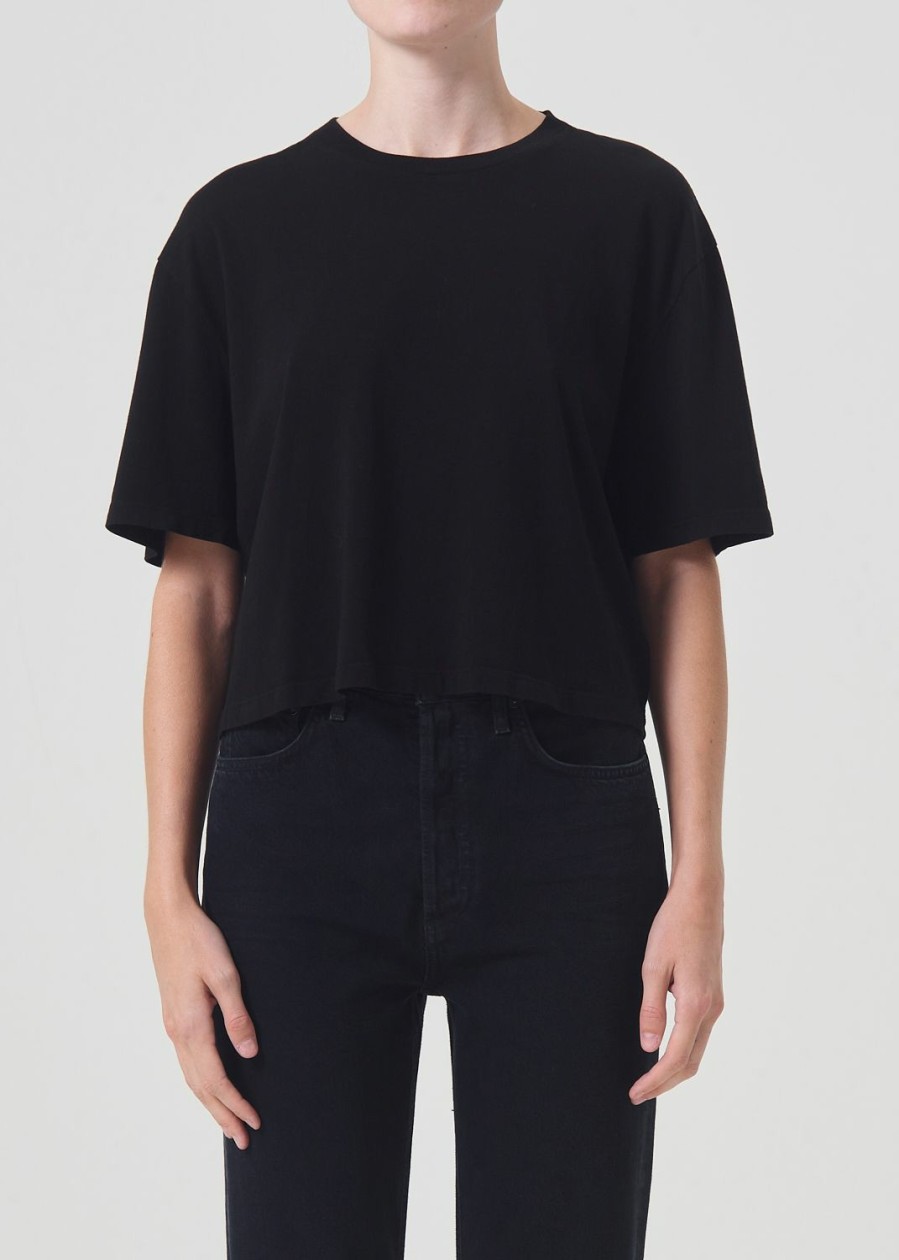 AGOLDE Anya Tee In Black | Tops & Bodysuits