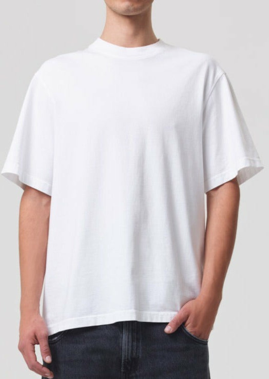 AGOLDE Asha Mock Neck Tee In White | Tops