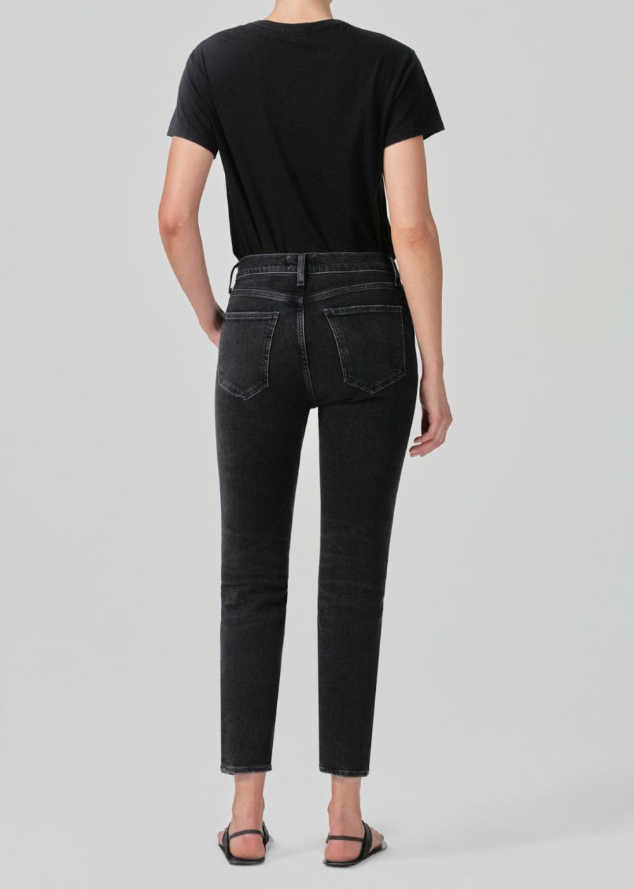 AGOLDE Nico High Rise Slim Fit (Stretch) In Hotline | Cropped