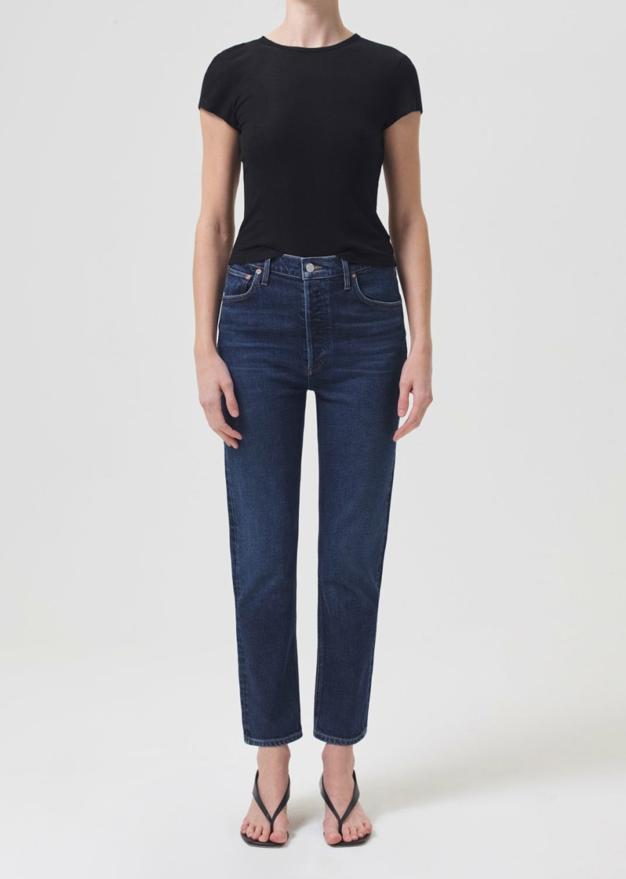 AGOLDE Riley High Rise Straight Crop (Stretch) In Divided | Cropped