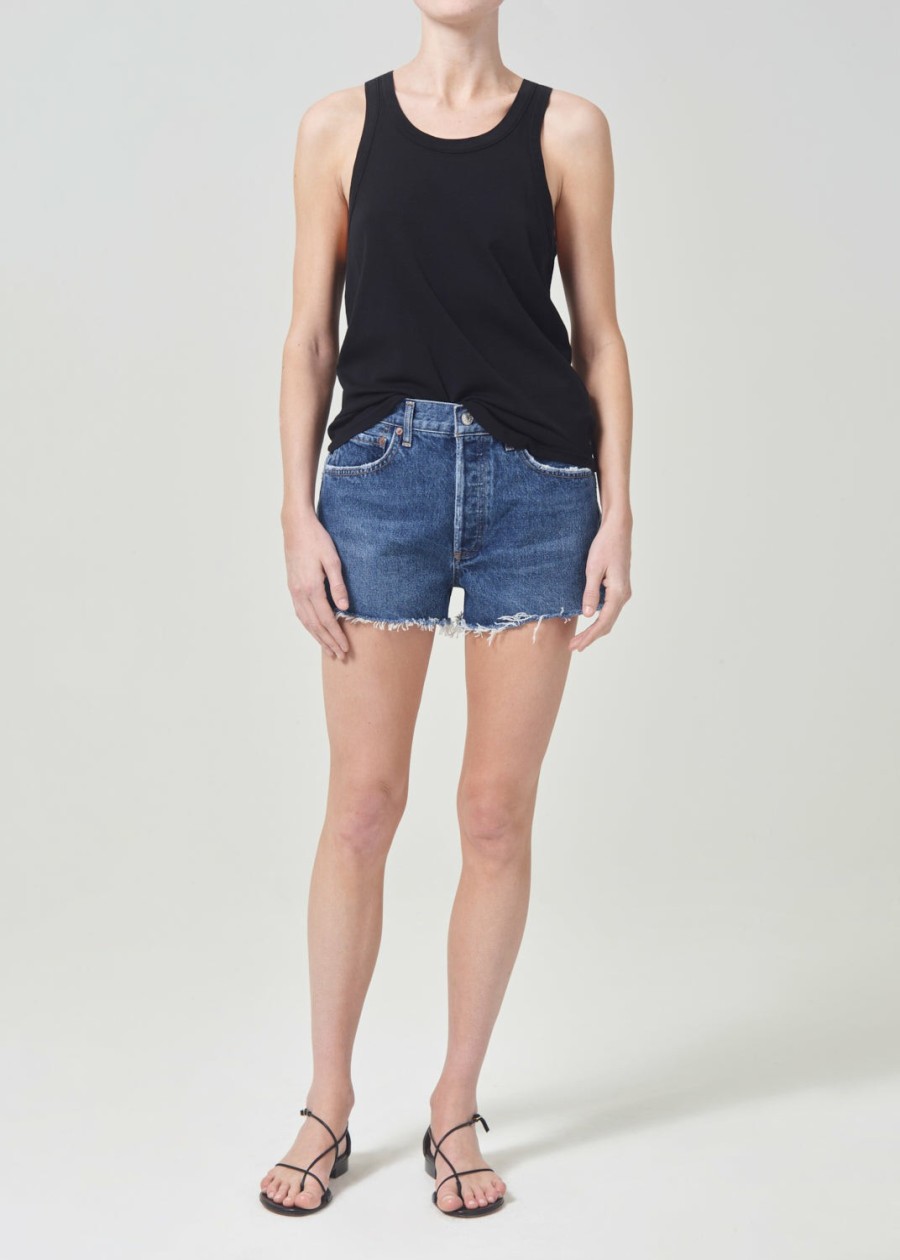 AGOLDE Parker Vintage Cut Off Short (With Slit) In Caution | Shorts