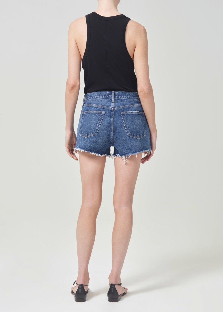 AGOLDE Parker Vintage Cut Off Short (With Slit) In Caution | Shorts