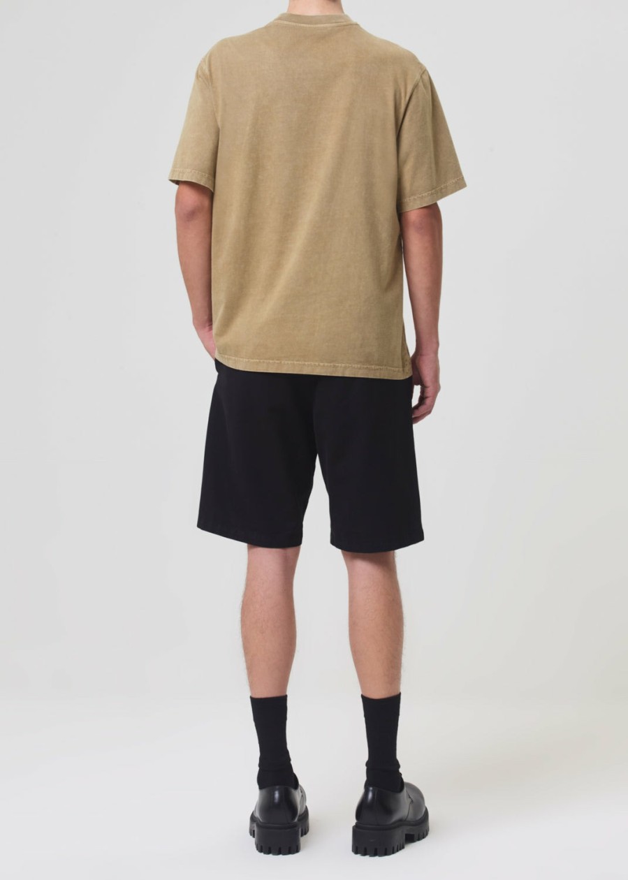 AGOLDE Asha Mock Neck Tee In Wheat | Tops