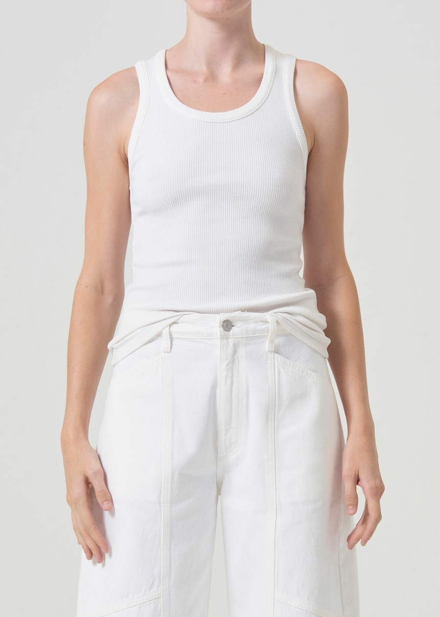 AGOLDE Poppy Tank In White | Tops & Bodysuits