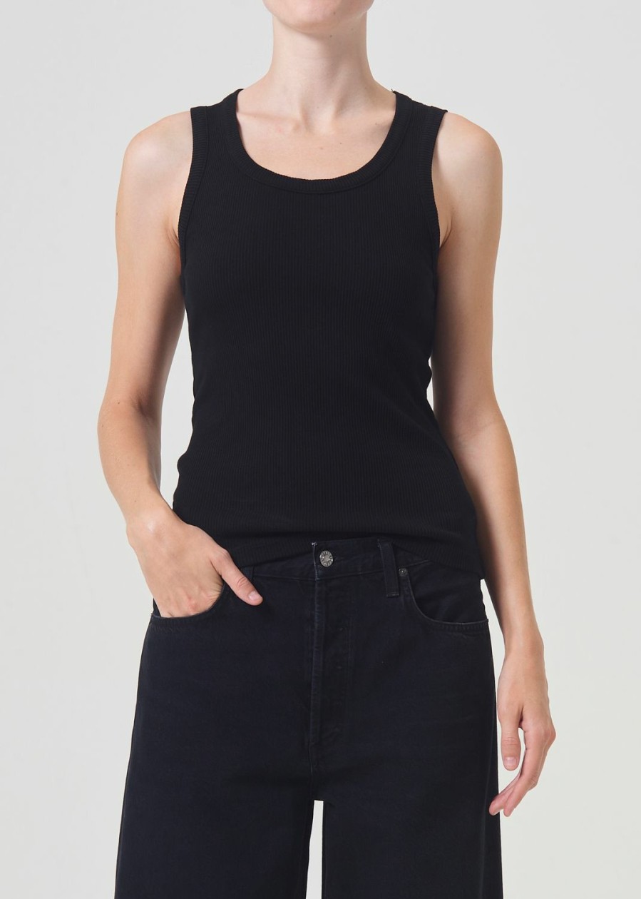 AGOLDE Poppy Tank In Black | Tops & Bodysuits