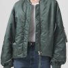 AGOLDE Shoreditch Ski Club X Agolde Nisa Bomber Jacket In Steel Green | Jackets & Vests