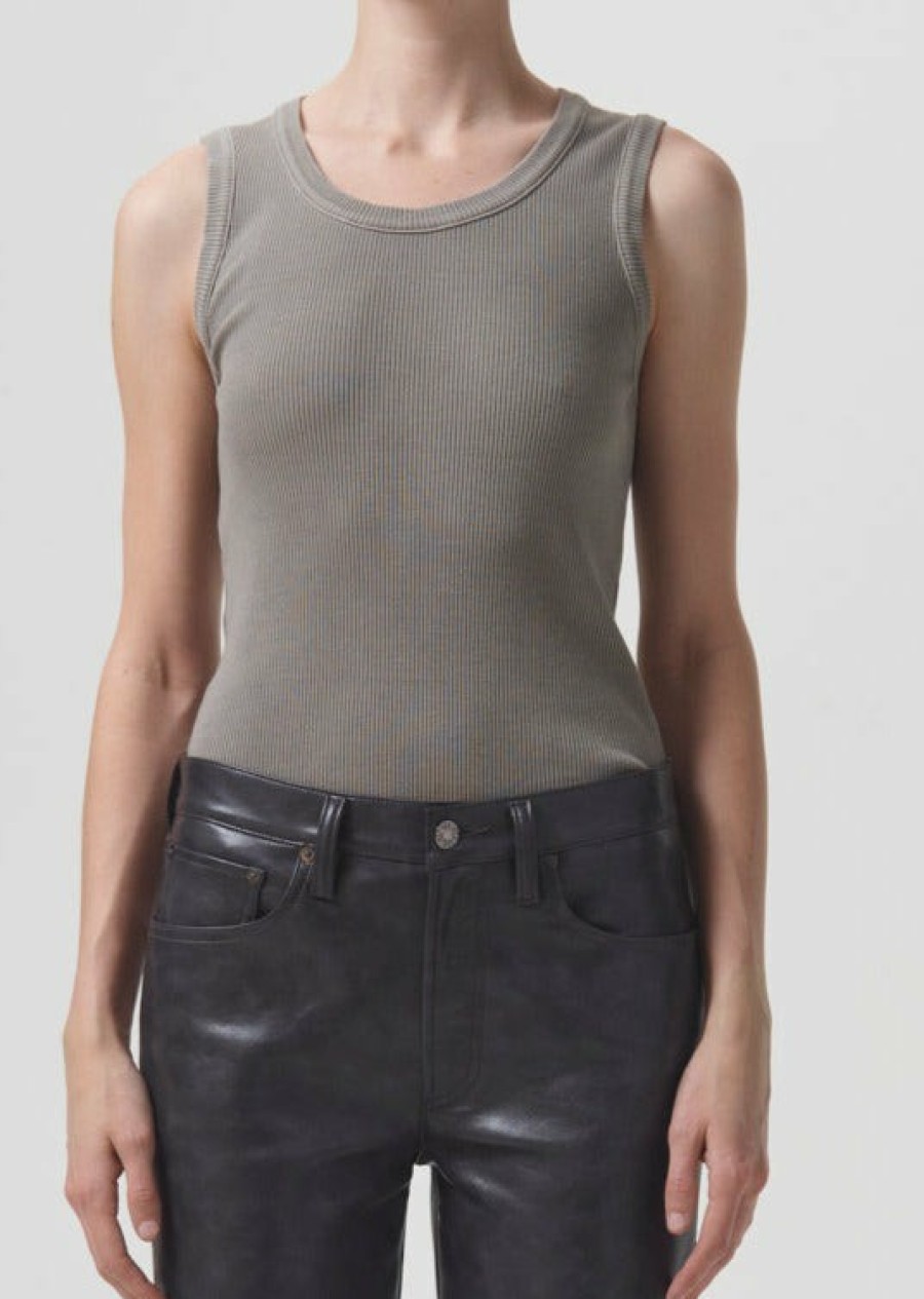 AGOLDE Poppy Tank In Drab | Tops & Bodysuits