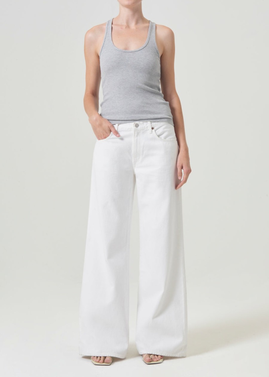 AGOLDE Clara Low Rise Baggy Flare In Milkshake | Relaxed