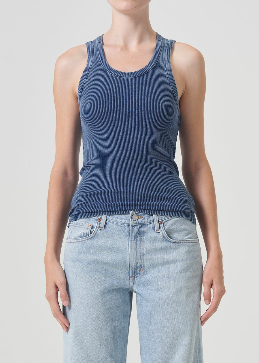 AGOLDE Poppy Tank In Indigo | Tops & Bodysuits