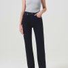 AGOLDE 90'S Pinch Waist High Rise Straight Long In Crushed | Denim