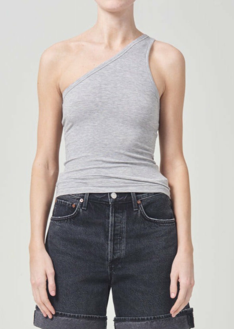 AGOLDE Brita Tank In Grey Heather | Tops & Bodysuits