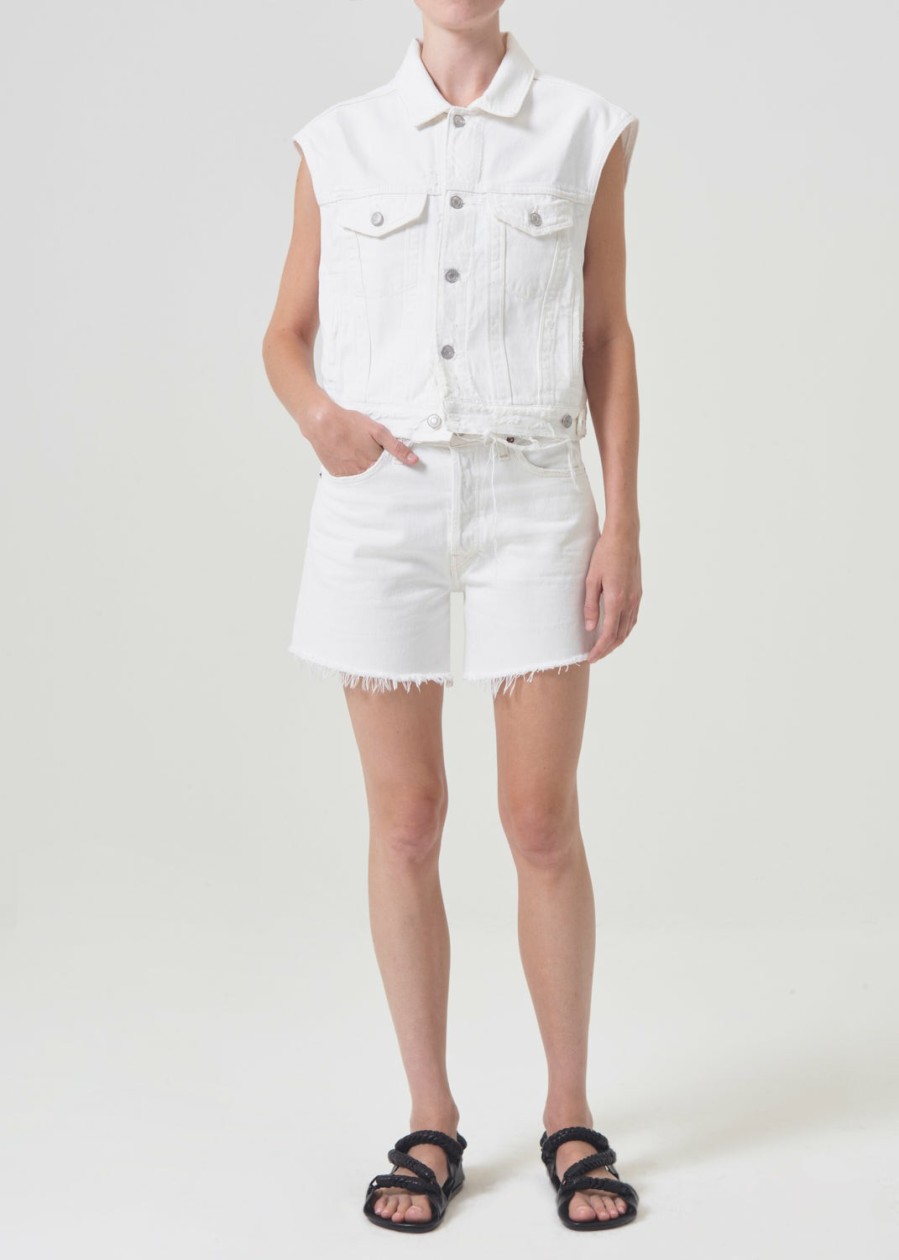 AGOLDE Parker Long Short In Panna Cotta | Shorts