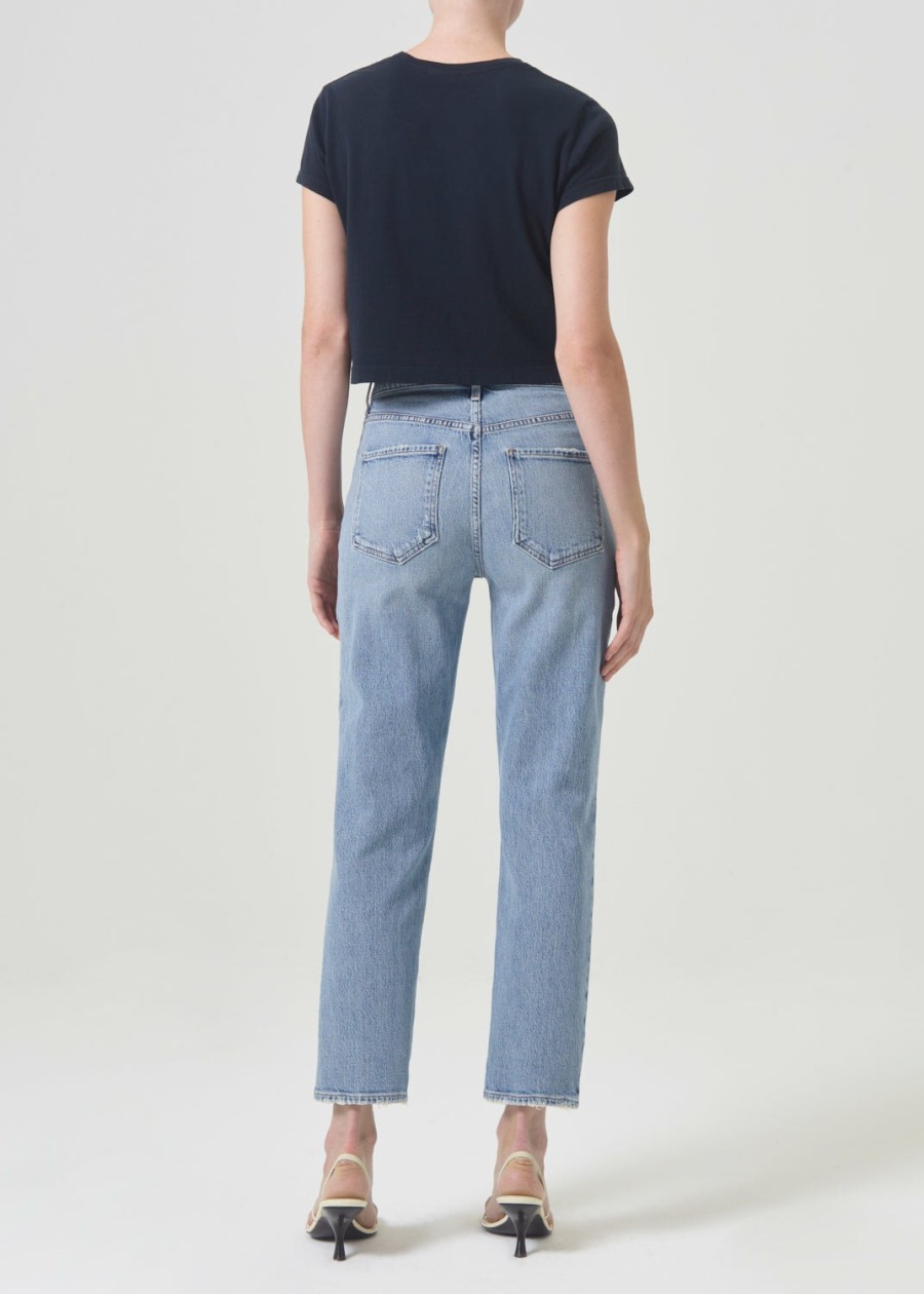 AGOLDE Riley High Rise Straight Crop (Stretch) In Hassle | Straight