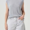 AGOLDE Raya Muscle Tee In Grey Heather | Tops & Bodysuits