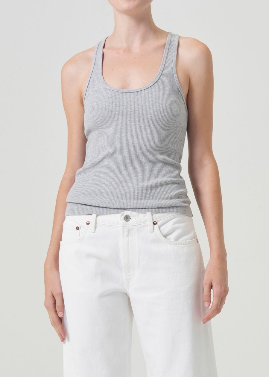 AGOLDE Bianca Tank In Grey Heather | Tops & Bodysuits