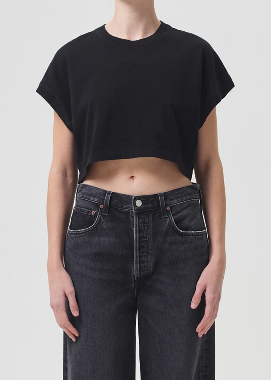 AGOLDE Aiden Tee In Black | Tops & Bodysuits