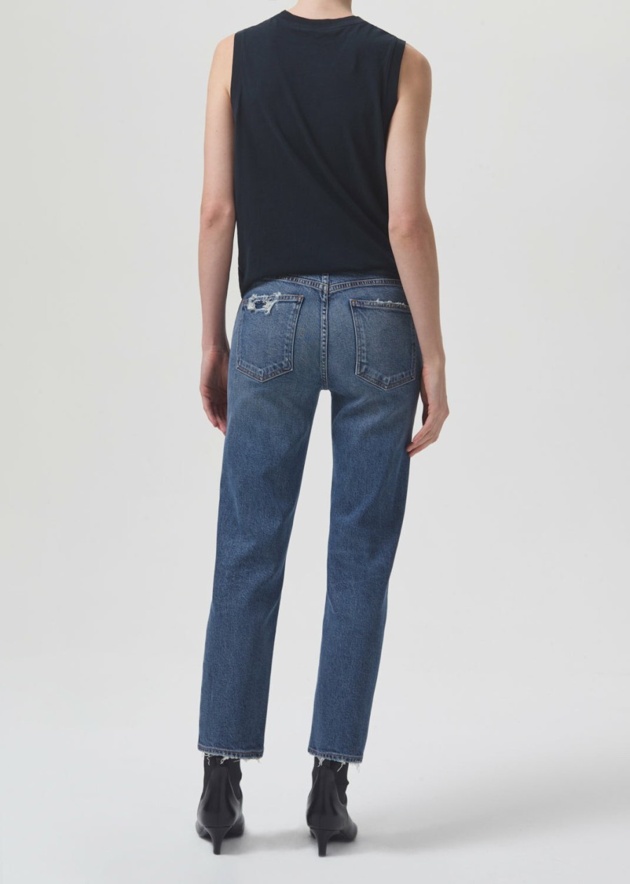 AGOLDE Kye Mid Rise Straight Crop (Stretch) In Notion | Cropped